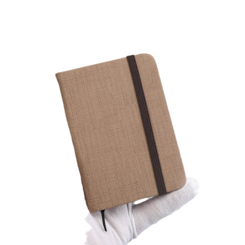 彩色皮面本硬抄肤感绑带笔记本便捷式口袋本随身记事手账本