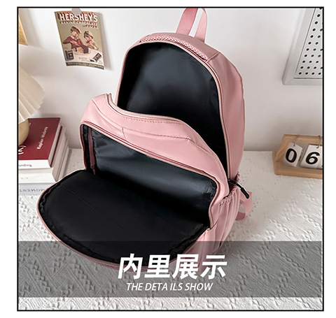 双肩包跨境新款大容量大学生书包韩版初中生包包简约时尚通勤背包详情16