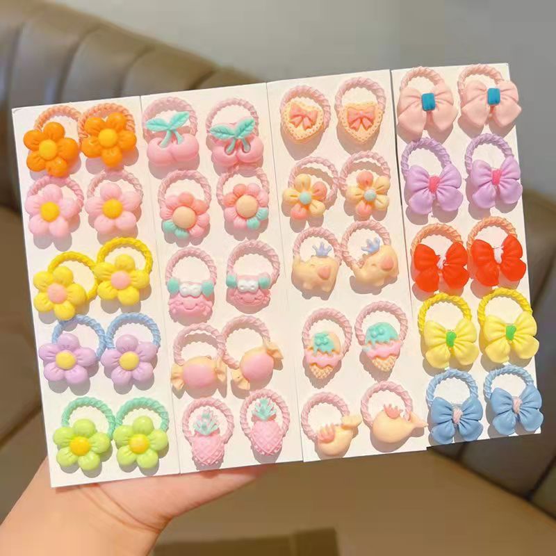 2023 Children's Cartoon Rubber Band Cute Does Not Hurt Hair Cord Small Net Red New Ring Ring Hair Cord Hair Band Application Scenario