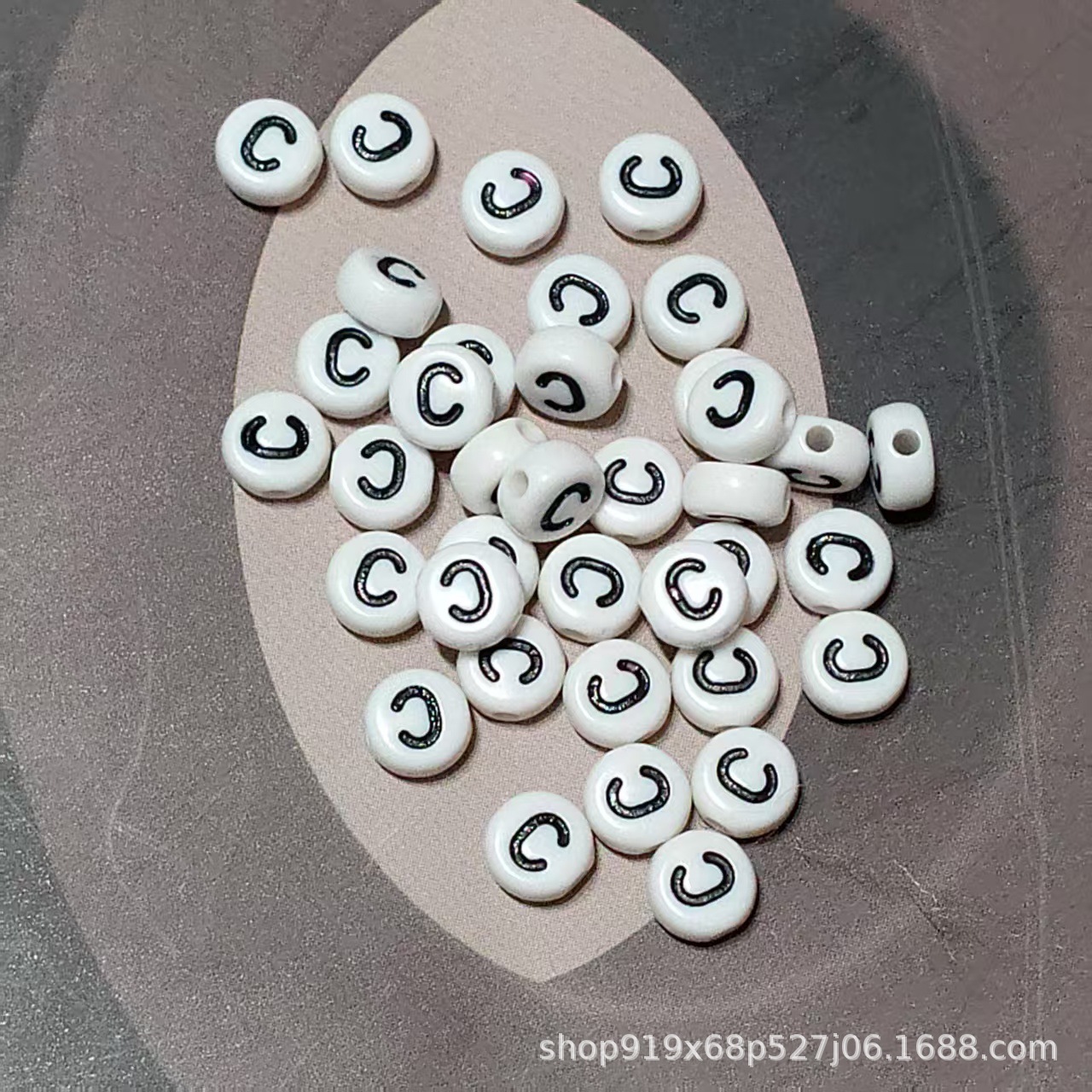 亚克力字母珠穿孔扁圆形珠子塑料串珠DIY手工材料儿童饰品配件详情8