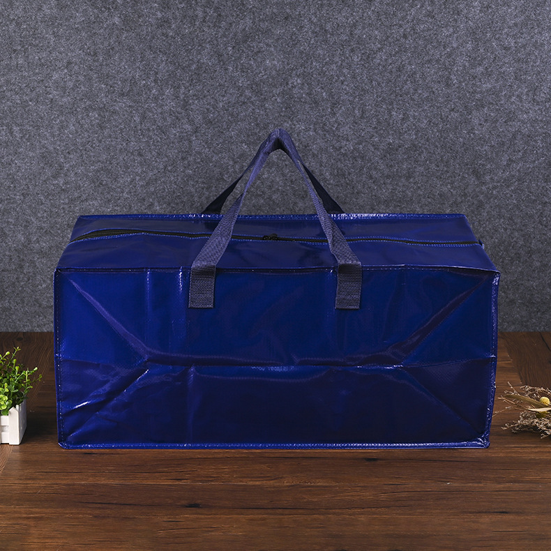 Zipper Luggage Storage Bag Moving Packing Large Snakeskin Bag Plastic Portable Moving Woven Bag Processing Custom