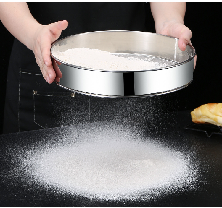 304 stainless steel flour sieve, handheld screen mesh, household ultra-fine 60-mesh filter screen, household baking tools pic 15