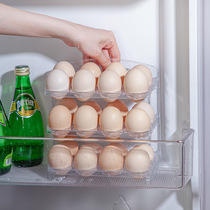 Egg storage box Household refrigerator side door storage rack Transparent 24 cell egg tray kitchen folding egg carton shelf
