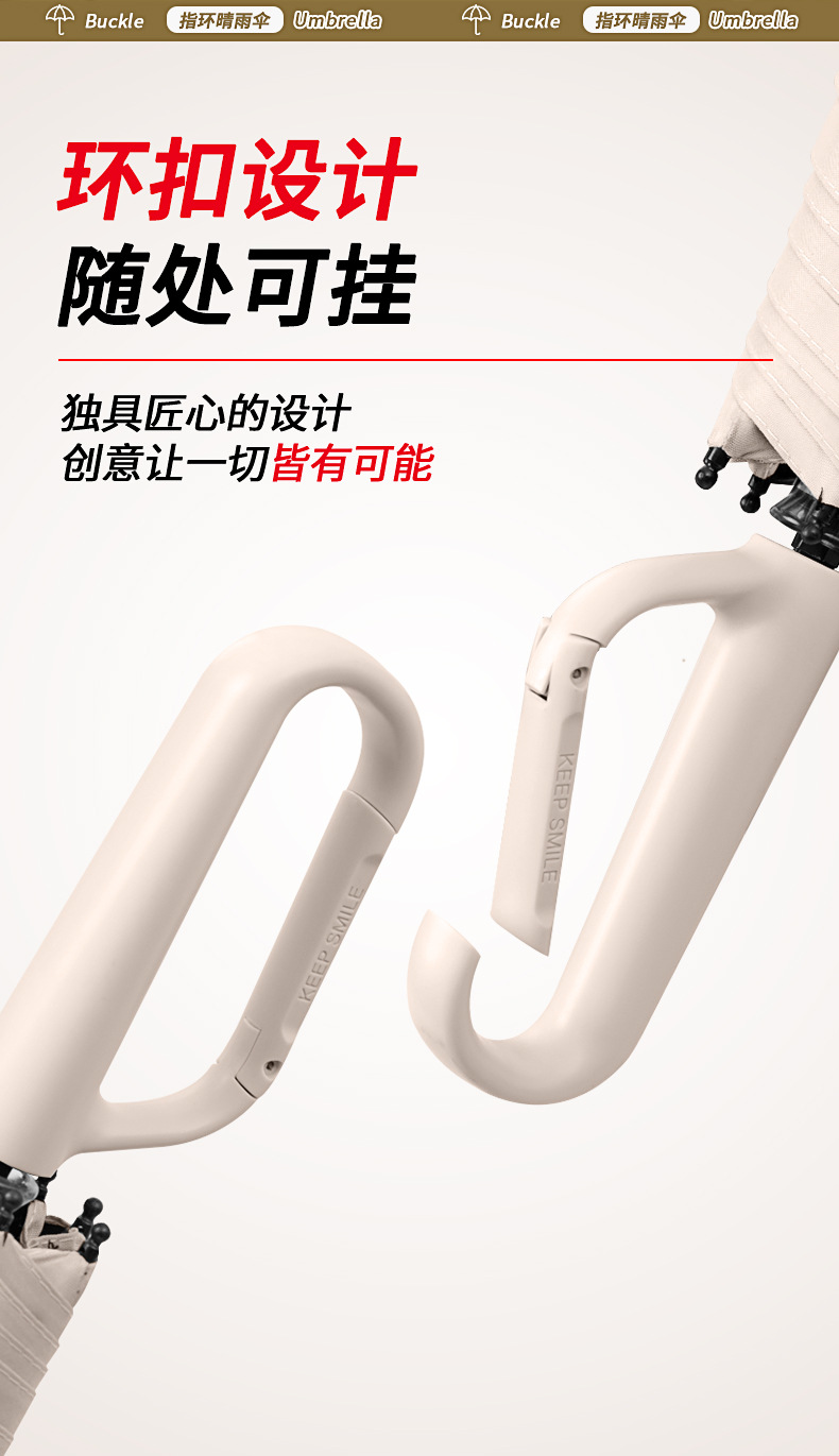 21寸环扣8骨手动折叠晴雨两用伞大号挡风雨伞双人防紫外线遮阳伞详情2