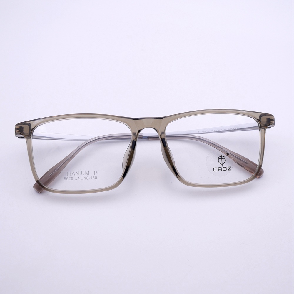 爆款库存常备8626茶色纯钛眼镜架TR90眼镜框男女方框工厂直销