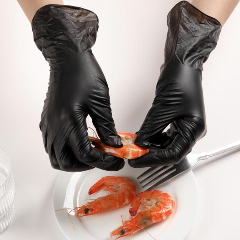 100 disposable black composite nitrile gloves nitrile black pink factory wholesale protection butyronitrile labor insurance Specification drawing