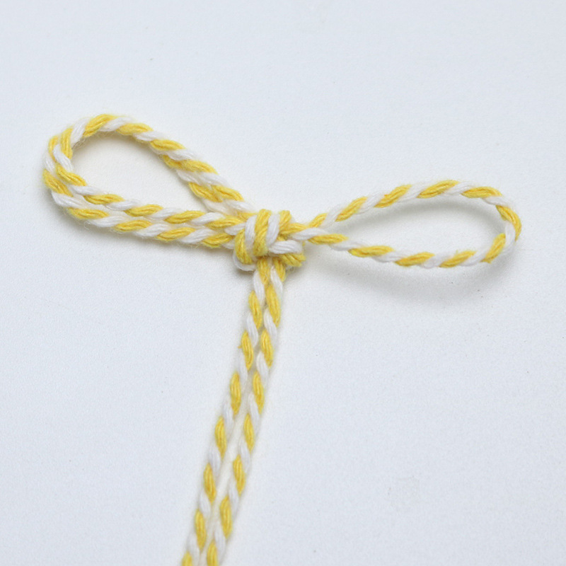 Factory direct sales: 1-5mm double-color cotton rope, DIY zongzi wrapping string, double-strand colored stranded rope, auxiliary material cotton and linen rope Specification image