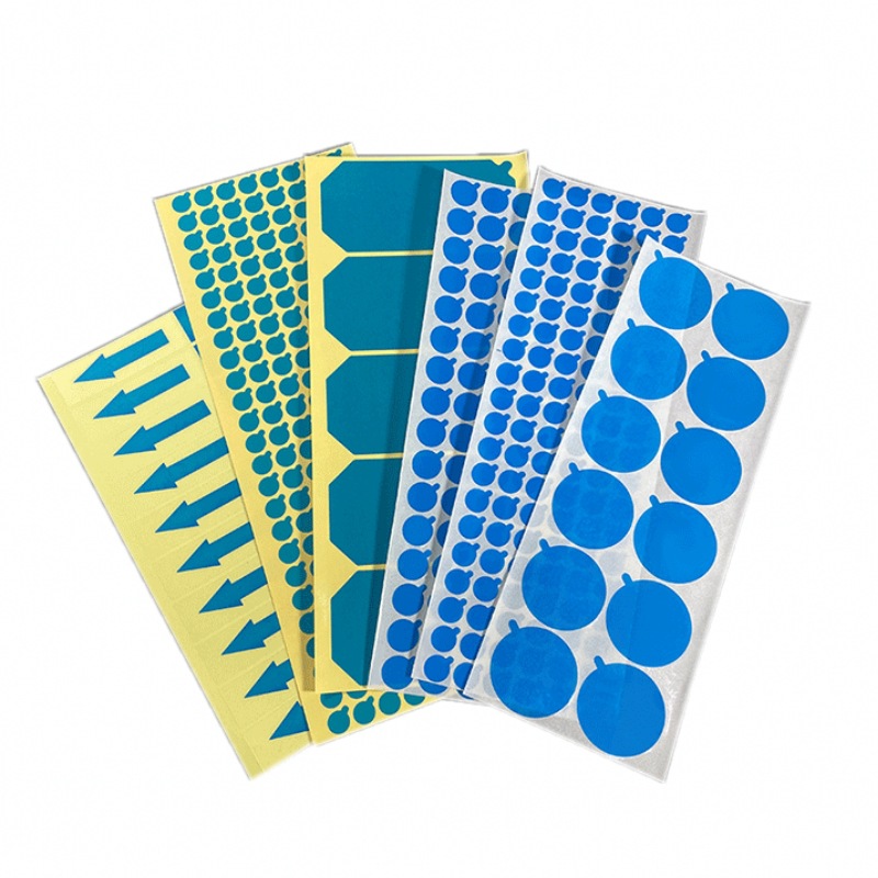 Custom Transparent Blue Patch Round Self-Adhesive Pe Protective Film With Ear Die-Cut Camera Lens Non-Residue Protective Film Application Scenario