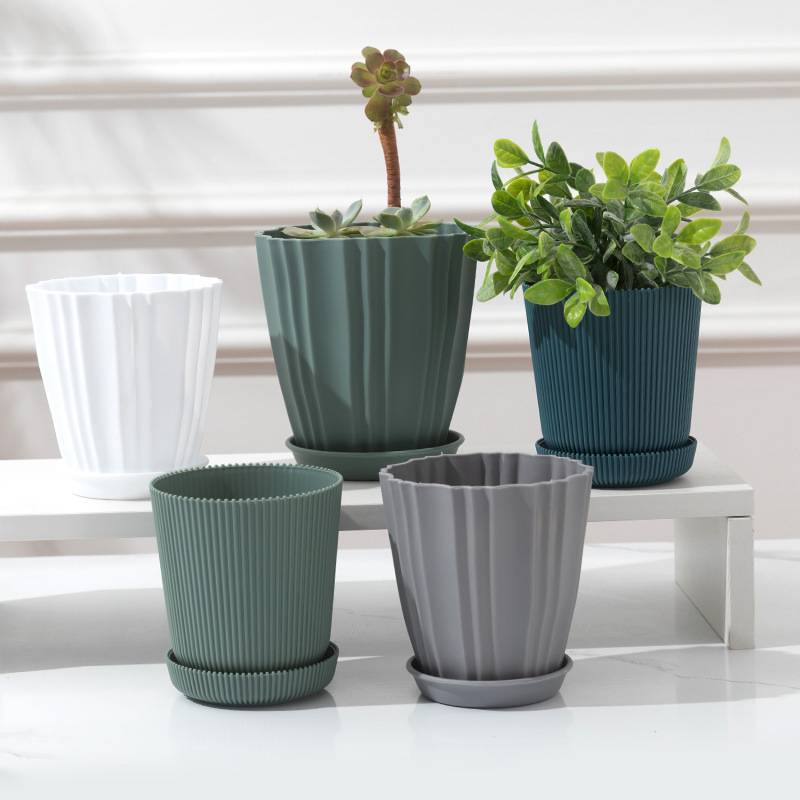 Tabletop Flower Bed Potted Garden Office Greening Planting Balcony Decoration Vase Flower Pot Plastic Wholesale details Picture