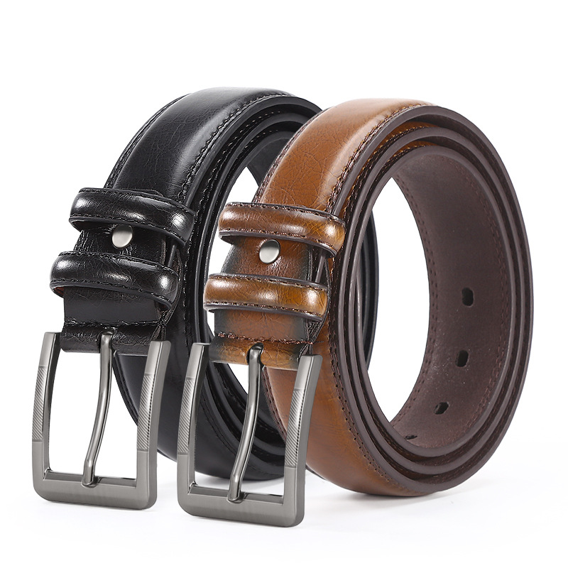 Men's Belt Men's Belt Boys Imitation Cowhide Needle Buckle Belt Middle-Aged Youth Casual Fashion Men's Belt Wholesale