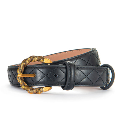 Belt-fitting women's jeans, fashionable and versatile, with a waist strap for women, decorated in genuine leather, ins style, simple summer, and black belt