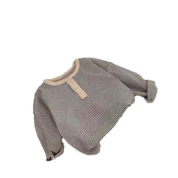 Wholesale of new autumn children's base shirts, long-sleeved T-shirts for boys, striped tops for girls, and children's clothing pic 10