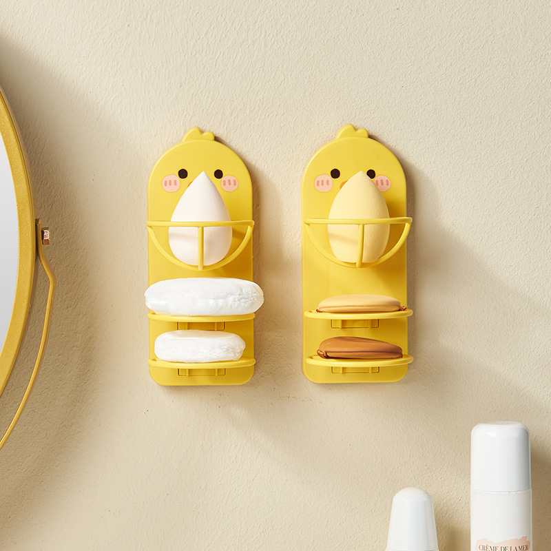 Beauty egg storage rack, seamless wall-mounted, makeup egg storage box, powder puff storage rack, multi-functional storage rack, consignment Application Scenario