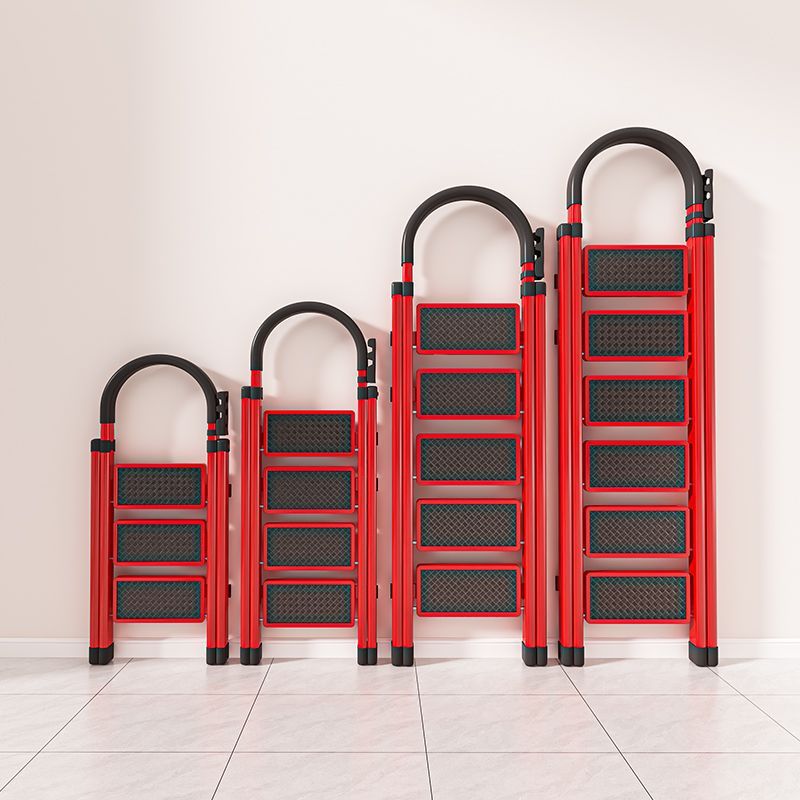 New household folding ladder, thickened carbon steel A-frame ladder, mobile building telescopic ladder, step ladder, multi-functional indoor portable details Picture