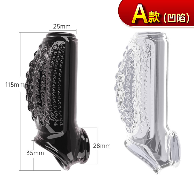 Men's thickened, enlarged, thickened set, locking essence, delay set, sex crystal set, irregular Wolf tooth set for men details Picture