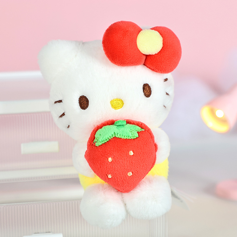Genuine Sanlio hellokitty strawberry plush toy schoolbag pendant as a birthday gift for girls Application Scenario