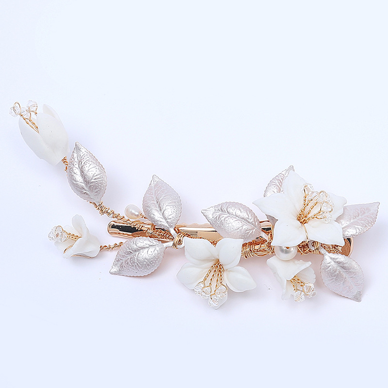 Mori Department Of Lily Tip Clip Handmade Bride Hair Accessories Ancient Xiuhe Headwear Alloy Crystal Hairpin Wholesale Item Picture