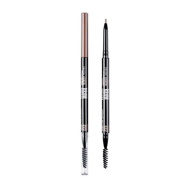 Midnight Cool Black Precision Plastic Ultra-Fine Double-ended Eyebrow Pencil, waterproof 1.5mm lead with eyebrow brush, Factory direct sale Item Picture