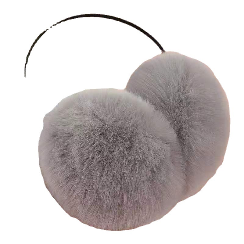 Women's Plush Warm Earmuffs After Winter Cute Warm Imitation Rabbit Hair Back Earmuffs With Ear Bags Item Picture