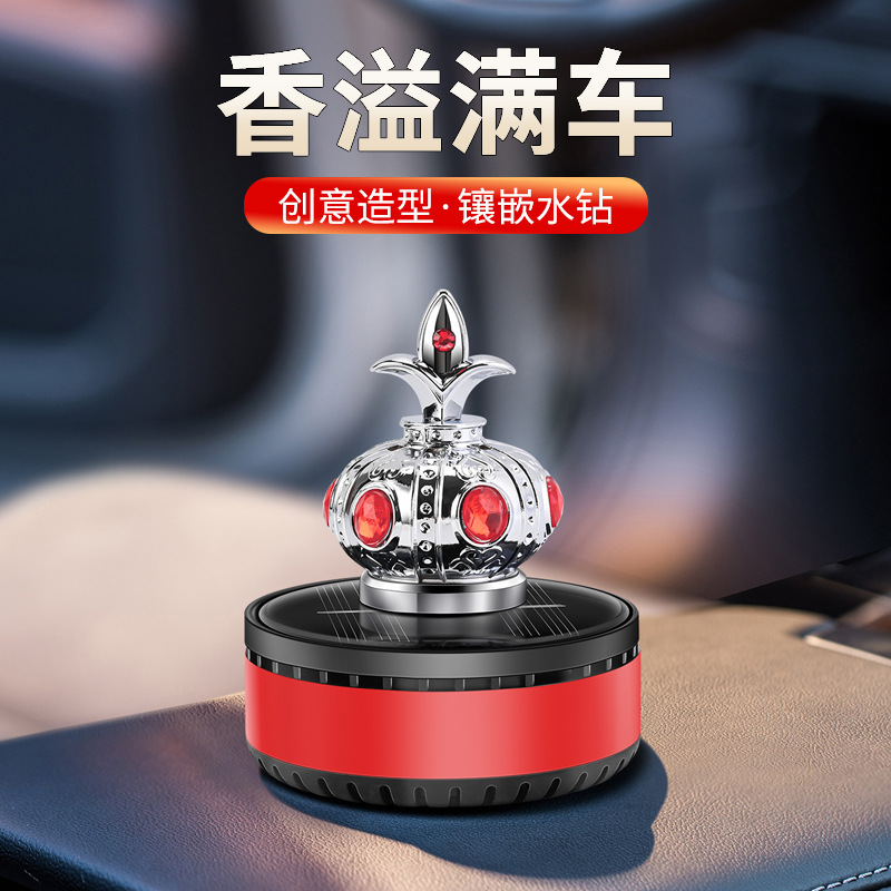 Personalized and creative car interior decoration, solar crown car perfume stand, car ornaments, car aroma, long-lasting and light fragrance details Picture