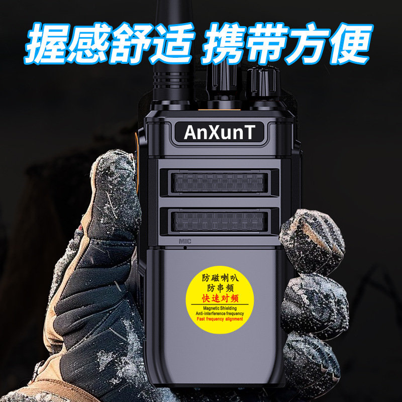 Team using walkie-talkies on construction site with tower cranes