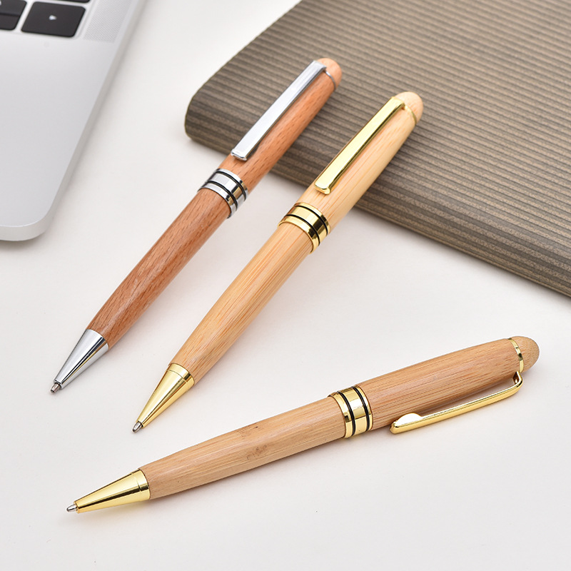 Supply Of Office Supplies Student Ballpoint Pen Business Bamboo Wood Rotary Oil Signature Pen Advertising Gifts Writing Pen Application Scenario