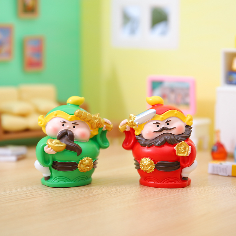 新款国潮门神摆件创意潮玩汽车摆件桌面车载摆件创意装饰批发                      