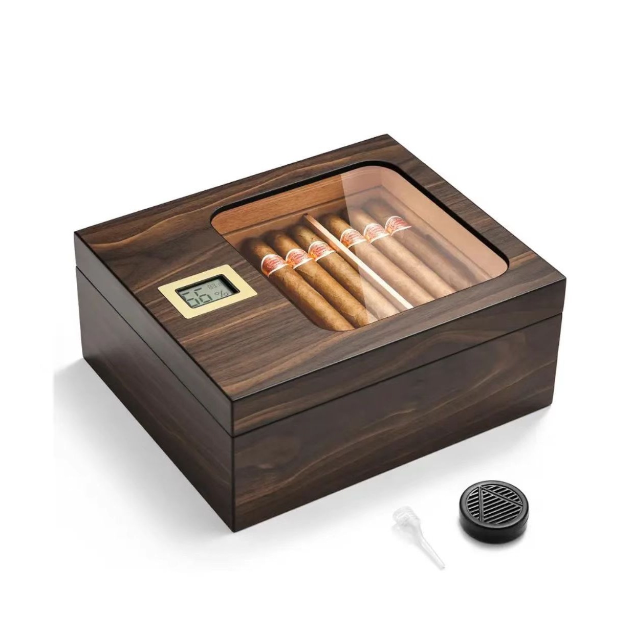 西班牙雪松木雪茄盒保湿盒烟盒双层密封恒湿大容量便携古巴雪茄箱