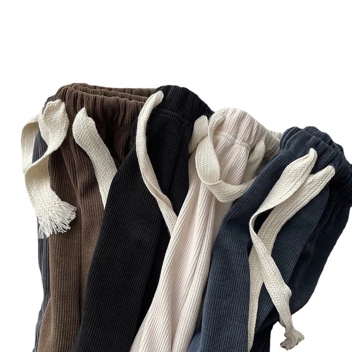 Spring and autumn bestsellers: European cotton fleece knitted wide-leg pants for women, loose and laid-back with a drape that can be worn on the floor, versatile straight-leg pants, and casual pants Item Picture