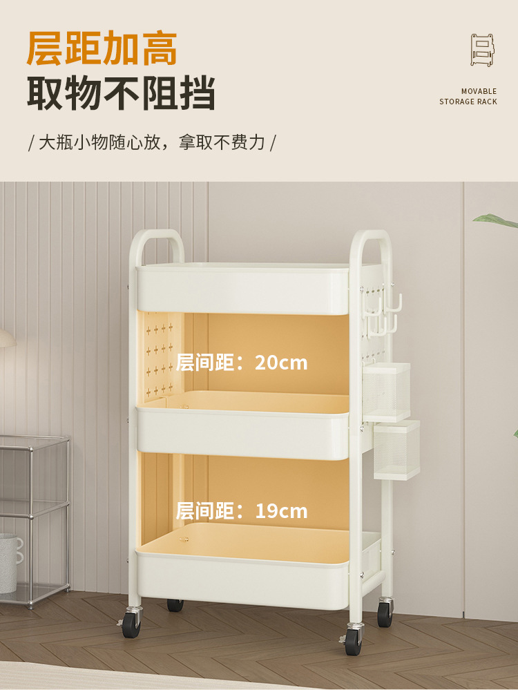 厂家小推车置物架家用客厅零食收纳架美甲工具车厨房移动收纳详情7