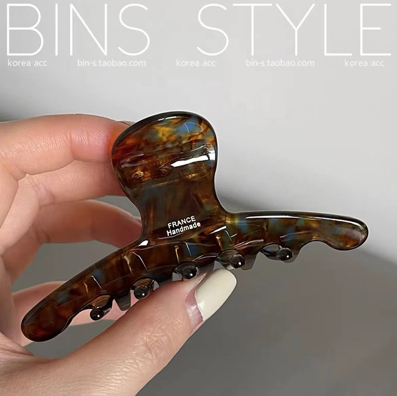 Niche Design Elegant Acetic Acid Clip Female Summer Back Head Advanced Hair Clip South Korea's High-End Network Red Shark Clip Specification drawing