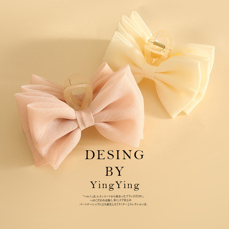 Yiwu Factory Hair Accessories Headwear On The Run Princess Hair Grab Clip Bow Hair Clip Shark Clip High-Grade Spot Wholesale Application Scenario
