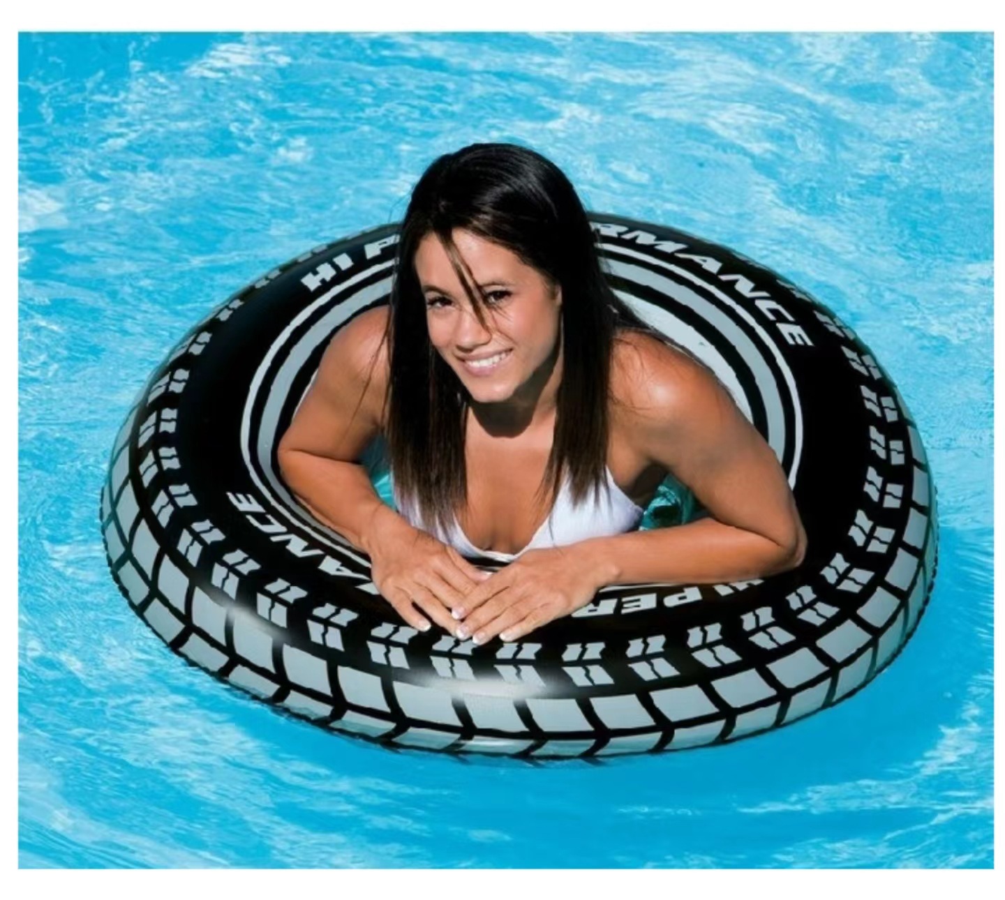 INTEX 59252 thickened adult swimming ring, enlarged thickened life buoy, giant tires for men and women, straight adult float ring