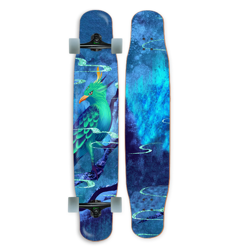 Distribution Wucai Sand Longboard Skateboard Adult Male And Female Students Beginners Highway Brush Street Four-Wheel Scooter A Piece Of Hair Application Scenario