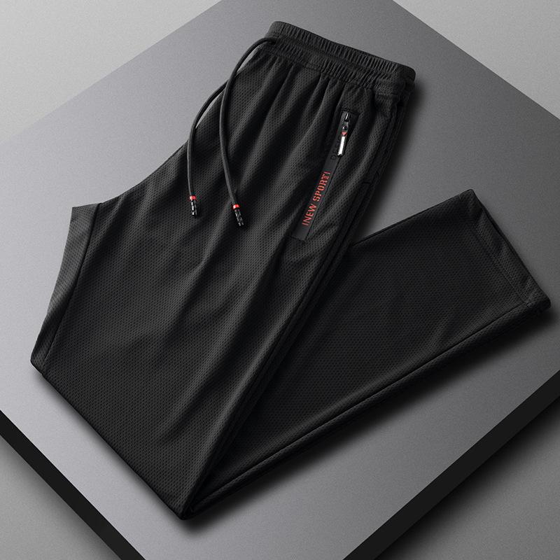 Ice Silk pants Men's summer ultra-thin mesh quick-drying sportswear casual pants Loose, plump and plus-size air-conditioned pants Specification image