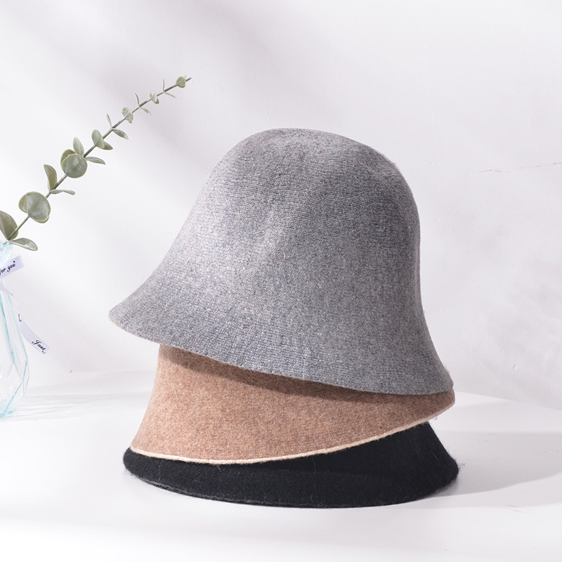 Spring and Autumn Japanese and Korean style bucket hats, female fisherman hats, solid color, versatile basin hats, big head girls, face highlights, Xiaochao wholesale