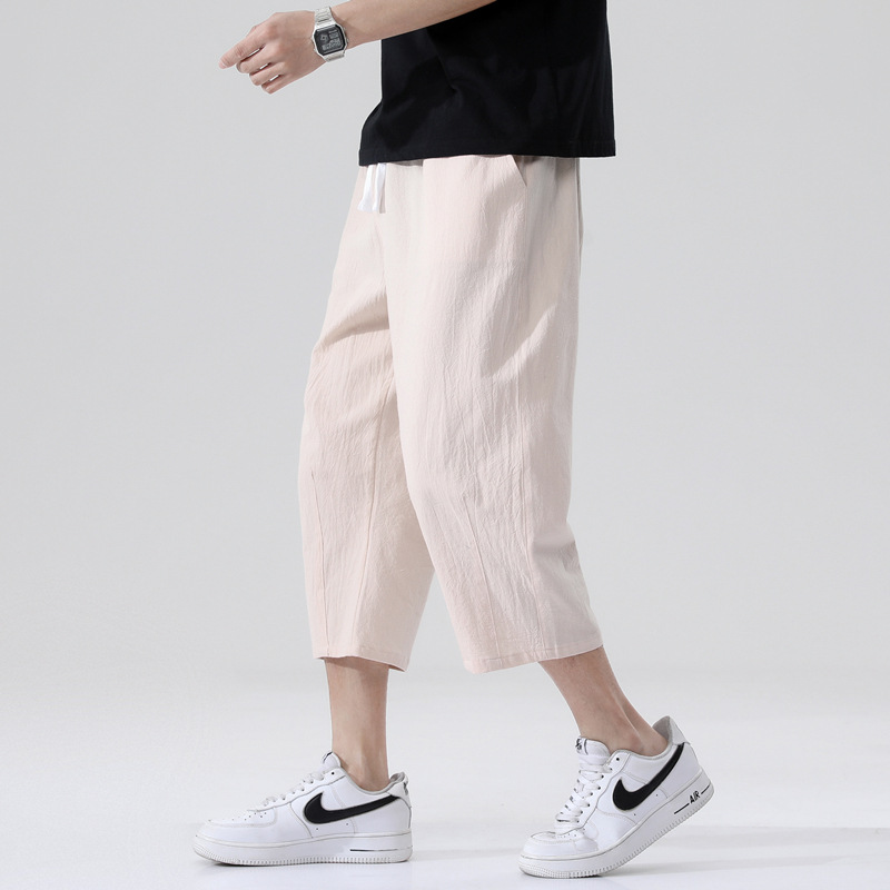 Summer casual pants for men, Chinese-style cotton and linen versatile loose pants, Korean-style trendy large-sized men's capsized pants Application Scenario