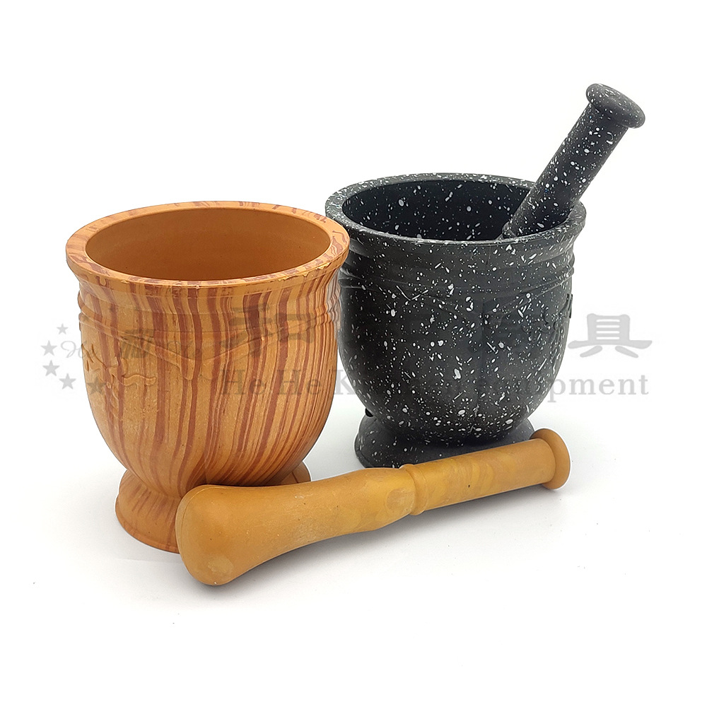 Large old-fashioned manual household press garlic masher multifunctional medicinal powder grinding mortar pot spice garlic masher full figure