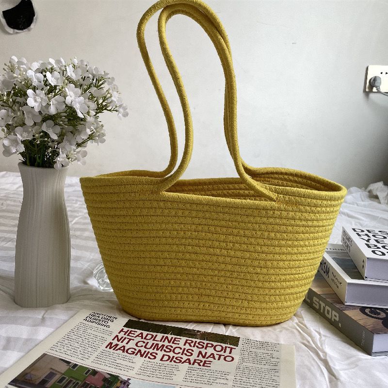 【 Cotton Rope Shoulder Bag 】 Satchel Large Capacity Mommy Bag Travel Handbag Decorative Photo Bag Bag details Picture