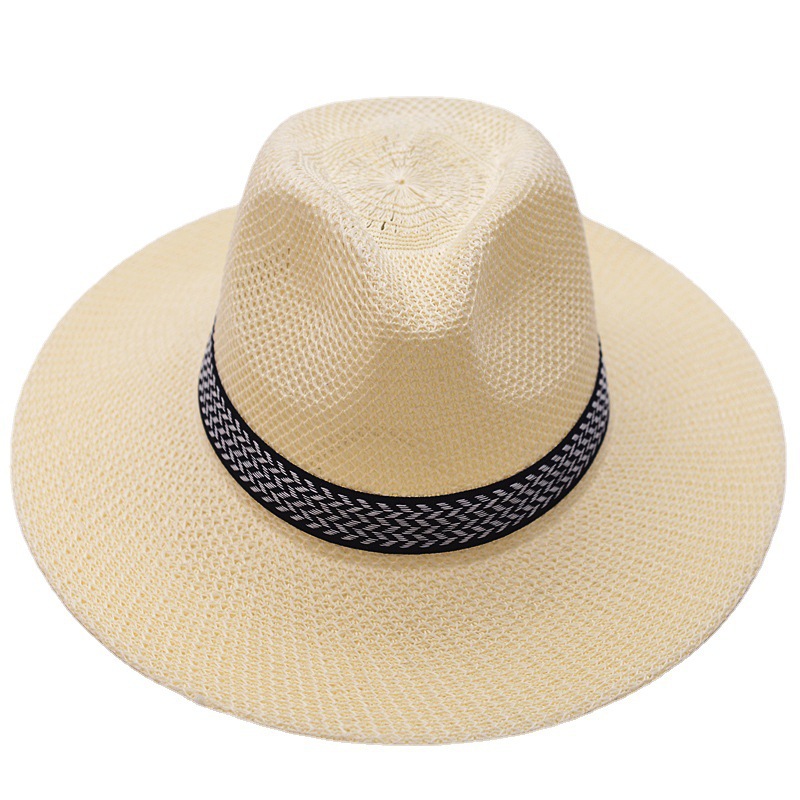 Summer Sun Shade Hat Men's Hat Men's Beach Large Brimmed Straw Hat Cold Hat Top Hat Sun Hat Wholesale Fishing Hat Item Picture