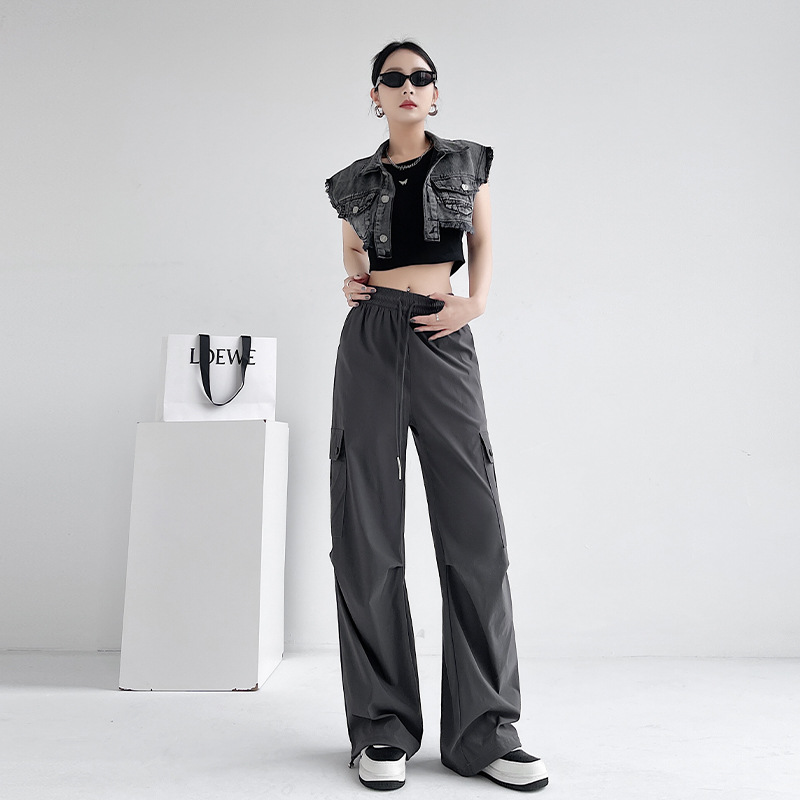 运动短裤/裤子/短裤/工装裤女高腰休闲/棉麻裤女宽松休闲产品图