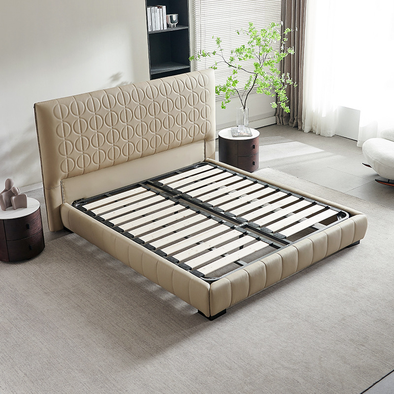 意式设计师真皮床米洛提轻奢双人床高端软包大床1.8米软包详情图3