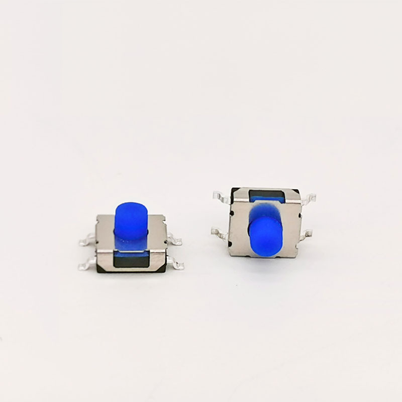 Hot-selling 6.2*6.2*3.5 surface mount touch switch, four-pin surface mount waterproof blue silicone touch key switch details Picture