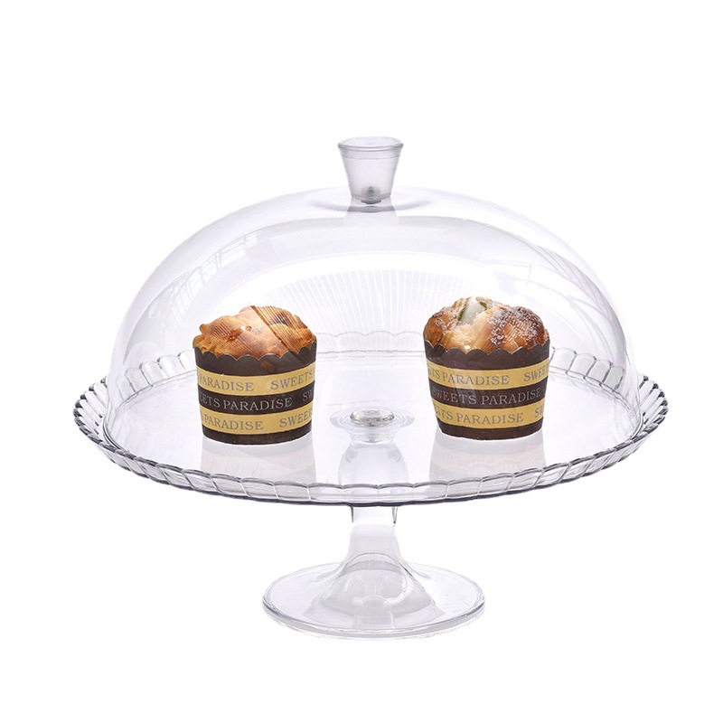New High Bottom Bread Pan With Lid Transparent Plastic Round Food-Grade Dust Cover Bread Pan Display Cake Pan Item Picture