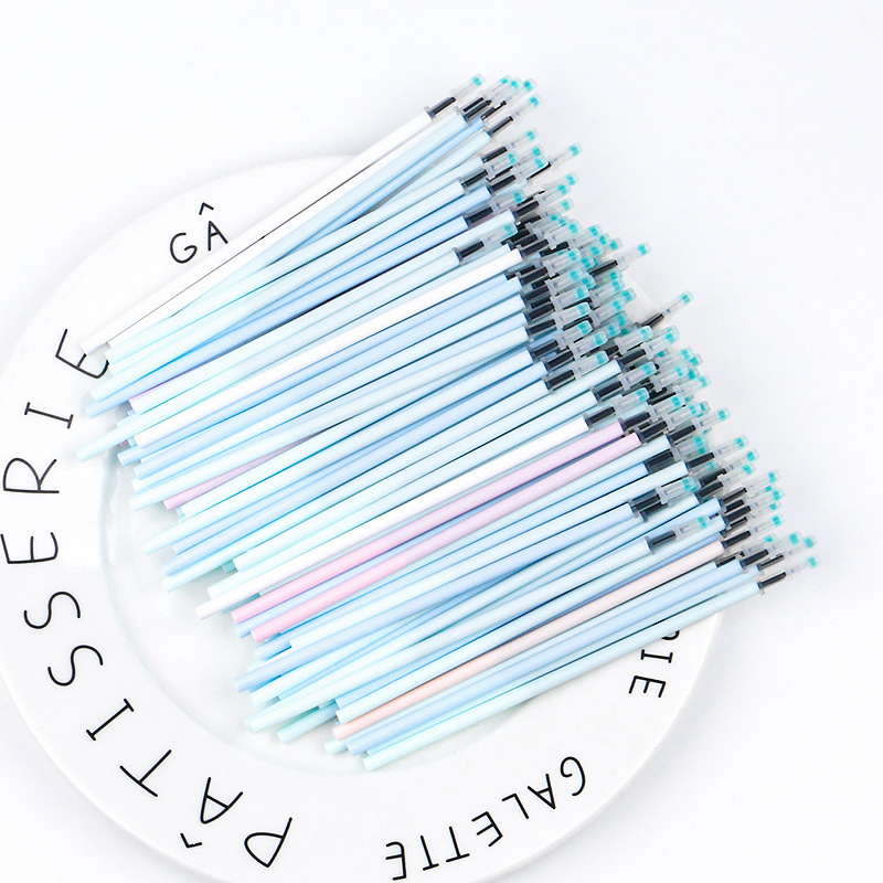 Simple bear bag 100 Macaron color neutral pencil refill refill 0.5 black full needle tube students details Picture