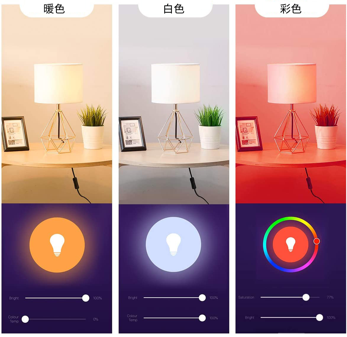 Smart Graffiti wifi Candle light E14 Smart APP remote control LED bulbs details Picture