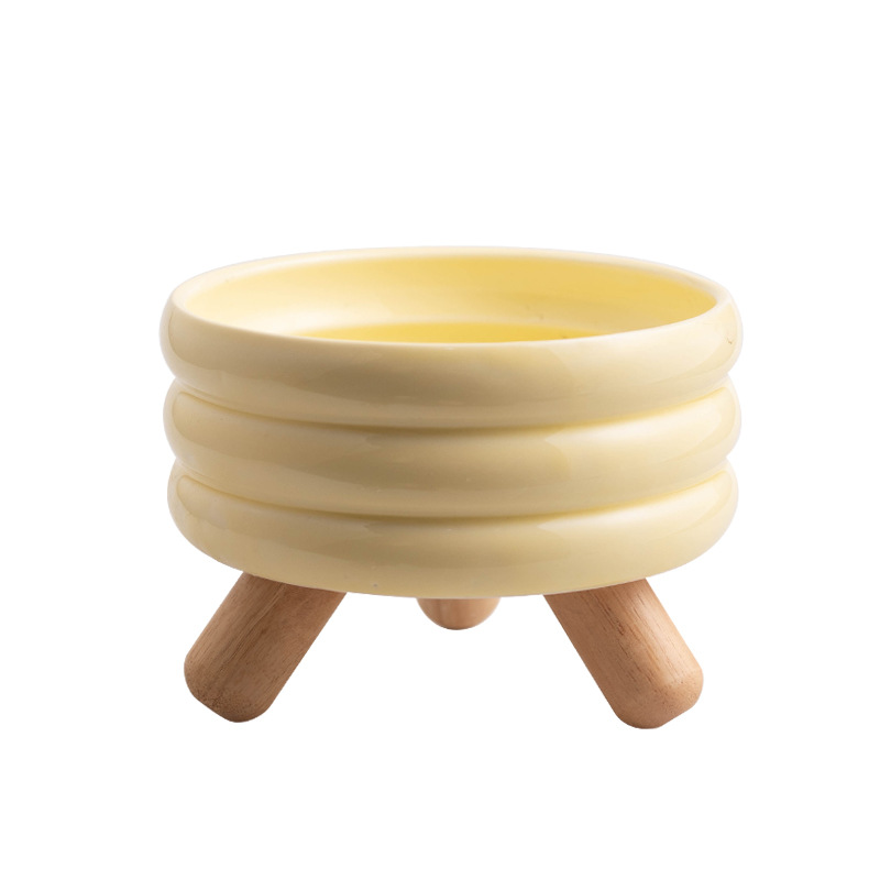 gulu bowl, pet food bowl, water bowl, cat bowl, ceramic colored cat and dog feeding bowl, cat food basin, split high-legged neck guard Item Picture