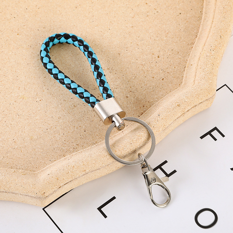 Leather Rope Key Ring Lobster Buckle Auto Parts Spot Wholesale Door Electric Car Key Pendant Braided Rope Tide details Picture