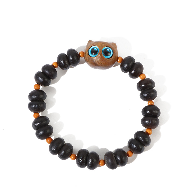 Alms Bowl Dumb Rosary Bracelet Big Eye Cat Single Loop Bracelet Purple Gold Mouse Ebony Running Ring Buddha Beads Play Jewelry Item Picture