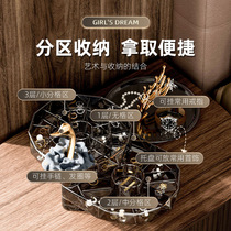 High-end exquisite high-end jewelry storage box earrings stud necklace ring jewelry box new swan hand jewelry box wholesale
